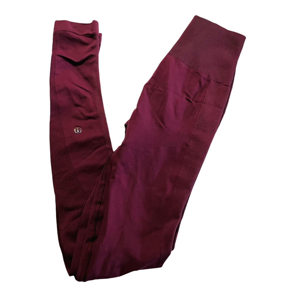 Lululemon Ebb And Flow Red Full Length Leggings